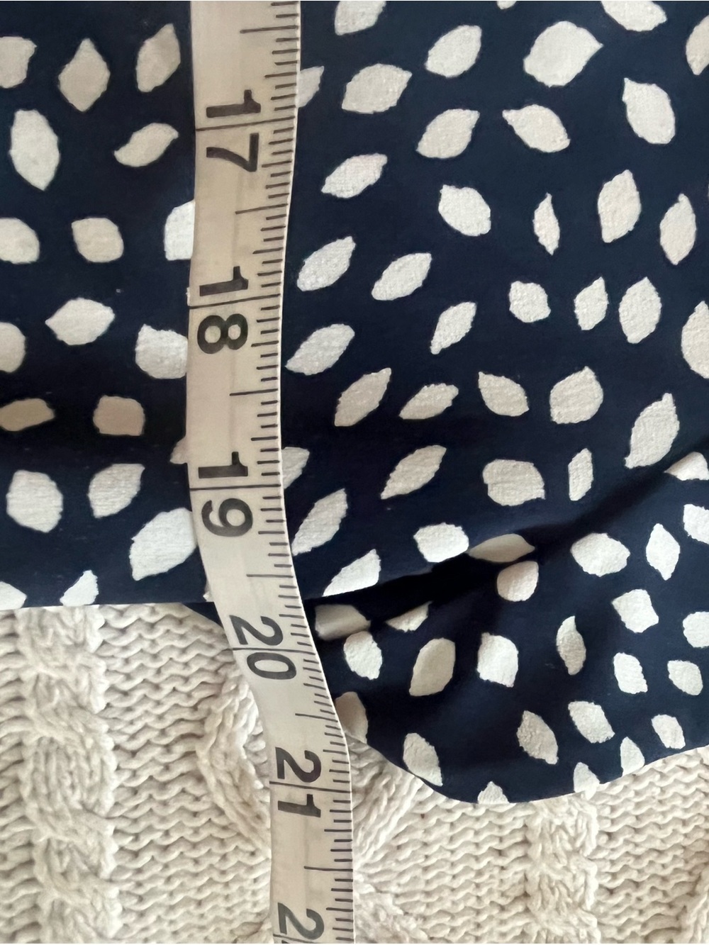 Charter Club Navy Blue 1/2 Button-Up Blouse with Detailed Pattern Size XL - Picture 15 of 16